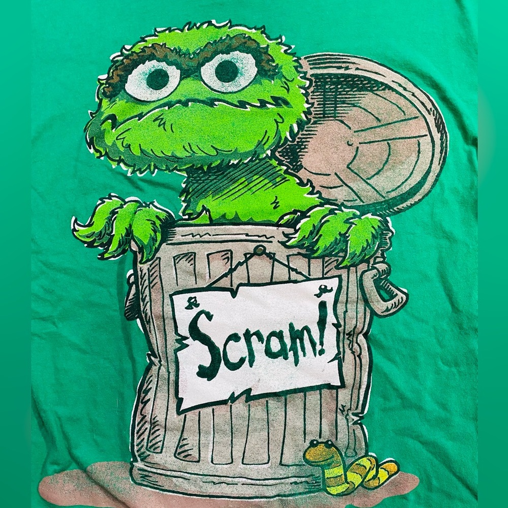 Vintage Oscar The Grouch Sesame Street T Shirt XL - Picture 2 of 3